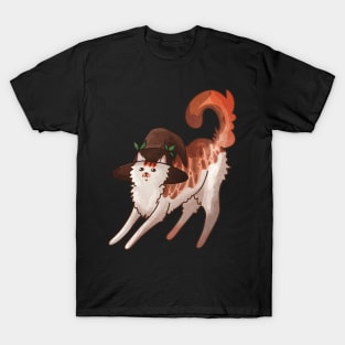 Witch Red Cat with Hat - Halloween Cat Design - Cat Lovers Design T-Shirt